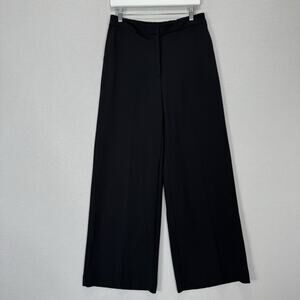 Nordstrom Wide Leg Pull-On Trouser Pants Womens 12 Black Minimalist Old Money
